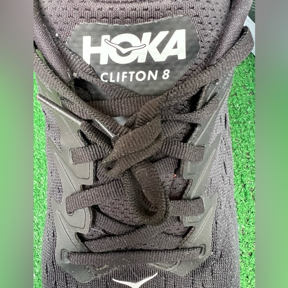 Hoka One One Womens Clifton 8 1119394 BWHT Black Running Shoes Sneakers Sz 12B - Picture 6 of 16
